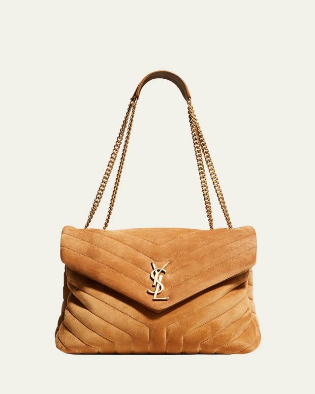 Loulou Medium YSL Shoulder Bag in Quilted Suede